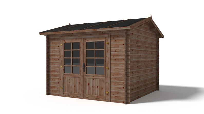 Caseta de jardín de madera 9 m2 - 3x3 m - 28 mm - impregnada