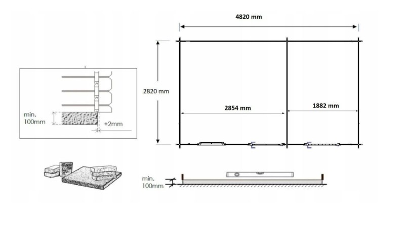 Caseta de jardín de madera 15 m2 - 5x3 m - 28 mm