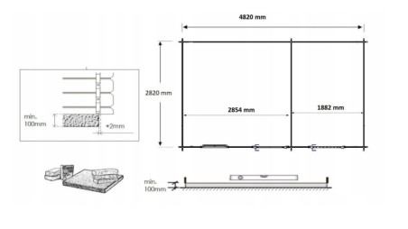 Caseta de jardín de madera 15 m2 - 5x3 m - 28 mm