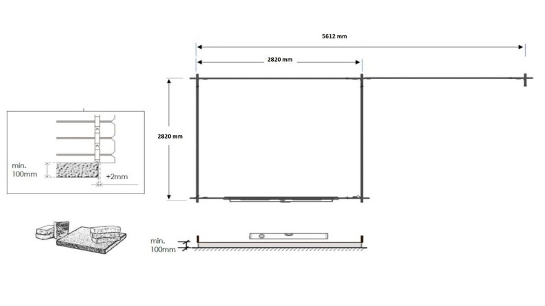 Caseta de jardín de madera 17.4 m2 - 5.79x3 m - 28 mm