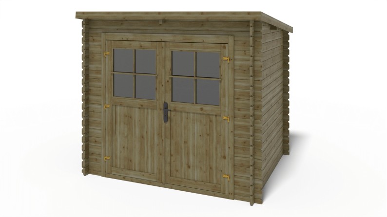 Caseta de jardín de madera 5 m2 - 2.5x2 m - 28 mm - impregnada