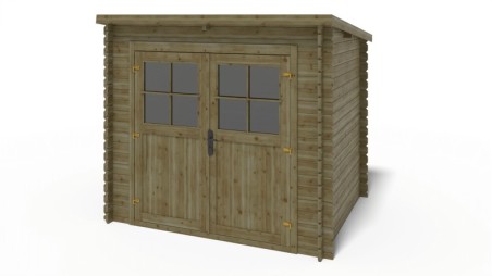 Caseta de jardín de madera 5 m2 - 2.5x2 m - 28 mm - impregnada