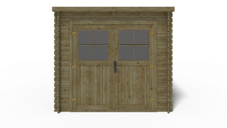 Caseta de jardín de madera 5 m2 - 2.5x2 m - 28 mm - impregnada
