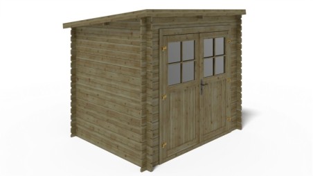 Caseta de jardín de madera 5 m2 - 2.5x2 m - 28 mm - impregnada