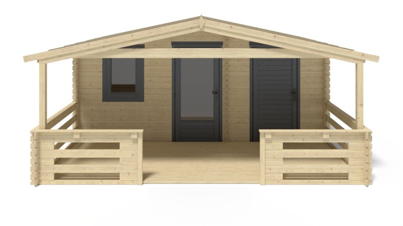 Caseta de jardín de madera-5x3 m - 25 m2 con terraza