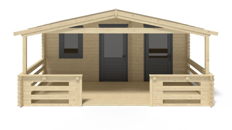 Caseta de jardín de madera-5x3 m - 25 m2 con terraza