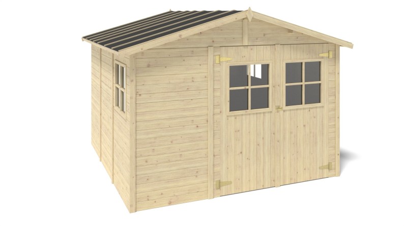 Caseta de jardín de madera 9 m2 - 3.05x2.94 m - 18 mm