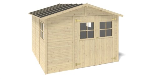 Caseta de jardín de madera 9 m2 - 3.05x2.94 m - 18 mm