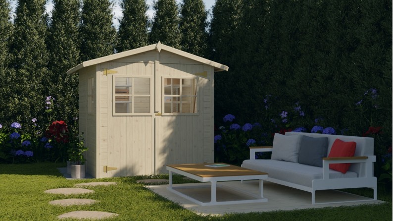 Caseta de jardín de madera 4.18 m2 - 2.07x1.96 m - 18 mm