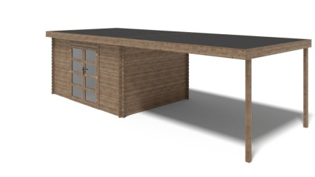 Caseta de jardín de madera 12 m2 - 8x3 m - 28 mm - impregnada