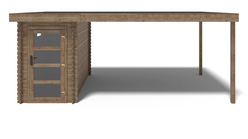 Caseta de jardín de madera 16 m2 - 5.5x3 m - 28 mm - impregnada