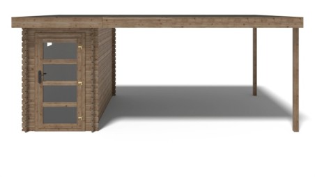 Caseta de jardín de madera 16 m2 - 5.5x3 m - 28 mm - impregnada