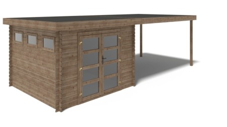 Caseta de jardín de madera 21 m2 - 3x3 m - 28 mm - impregnada