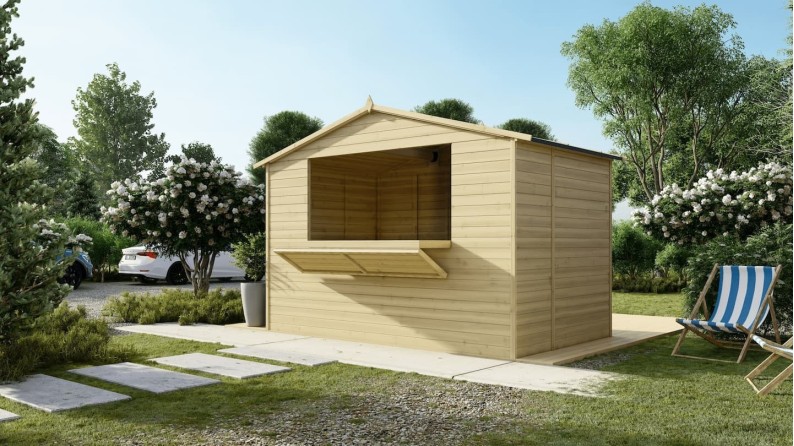 Quiosco caseta comercial 5.72 m2 - 3.11x1.84 m - 19 mm