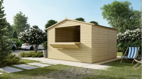 Quiosco caseta comercial 9.42 m2 - 3.11x3.03 m - 19 mm