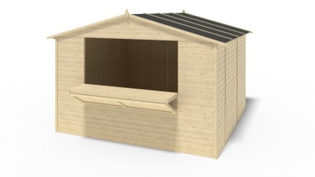 Quiosco caseta comercial 9.42 m2 - 3.11x3.03 m - 19 mm