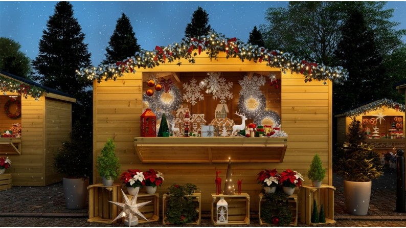 Quiosco caseta comercial 9.42 m2 - 3.11x3.03 m - 19 mm