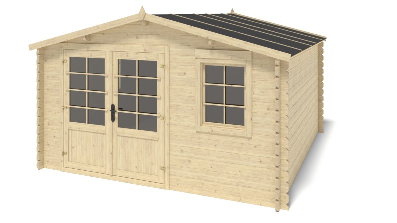 Caseta de jardín de madera 15.21 m2 - 3.9x3.9 m - 40 mm