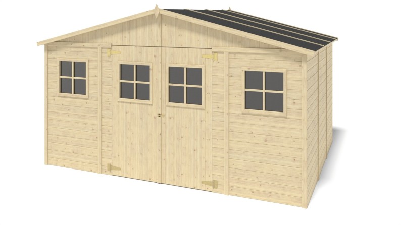 Caseta de jardín de madera 11.88 m2 - 4x2.97 m - 16 mm