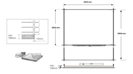 Caseta de jardín de madera-3x4 m - 18 m2 con terraza