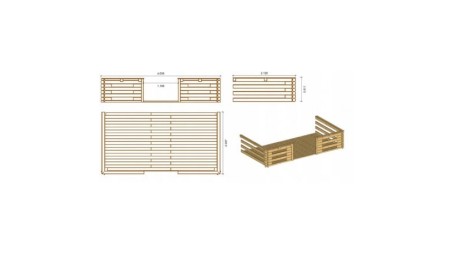 Caseta de jardín de madera-3x4 m - 18 m2 con terraza