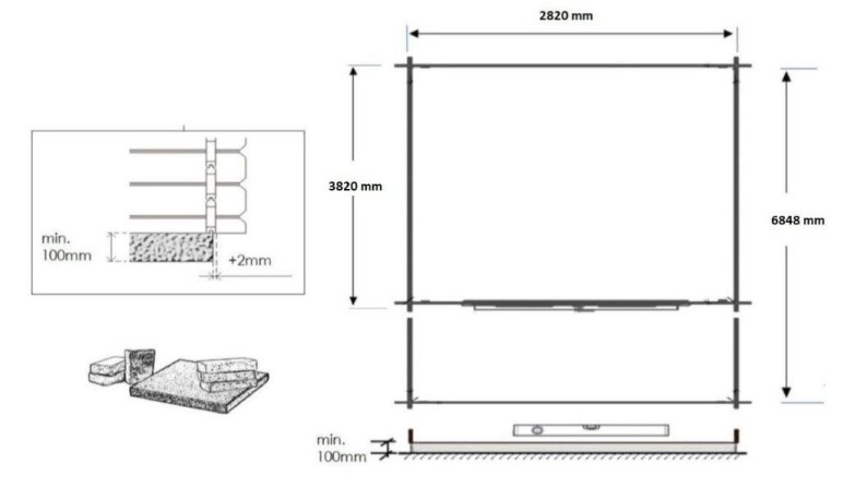 Caseta de jardín de madera-3x4 m - 21 m2 con terraza