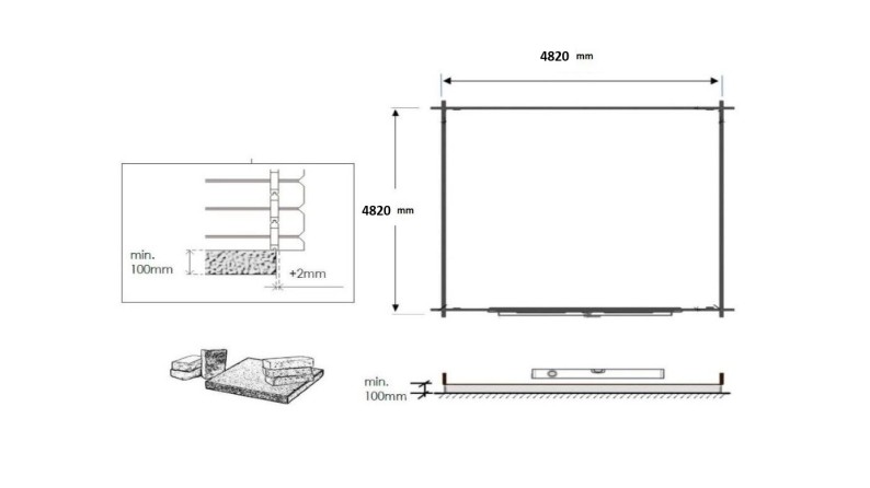 Caseta de jardín de madera 25 m2 - 5x5 m - 34 mm