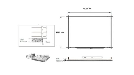 Caseta de jardín de madera 25 m2 - 5x5 m - 34 mm