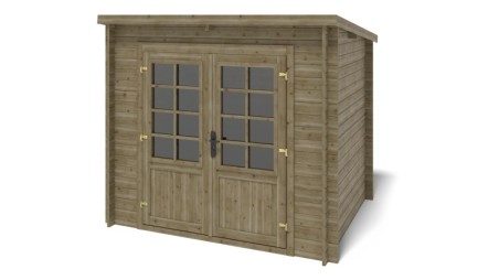 Caseta de jardín de madera 5 m2 - 2.5x2 m - 28 mm - impregnada