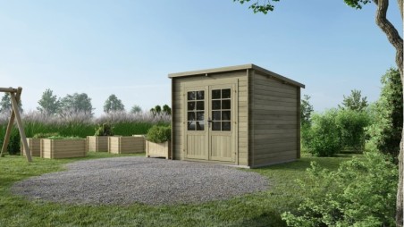 Caseta de jardín de madera 6.25 m2 - 2.5x2.5 m - 28 mm - impregnada
