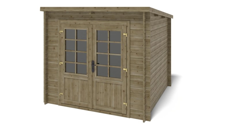 Caseta de jardín de madera 6.25 m2 - 2.5x2.5 m - 28 mm - impregnada