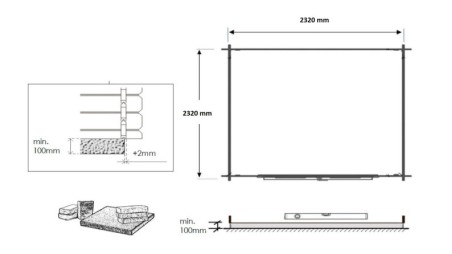 Caseta de jardín de madera 6.25 m2 - 2.5x2.5 m - 28 mm - impregnada