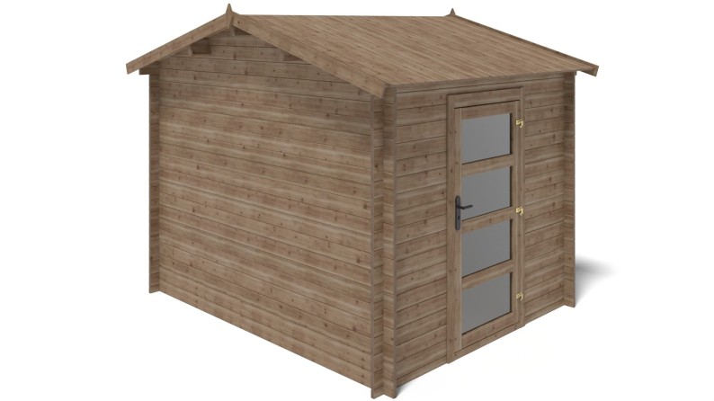 Caseta de jardín de madera 7.5 m2 - 2.5x3 m - 28 mm - impregnada