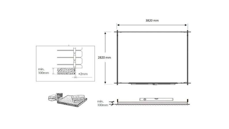 Caseta de jardín de madera 12 m2 - 4x3 m - 28 mm - impregnada