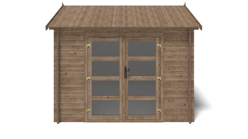 Caseta de jardín de madera 9 m2 - 3x3 m - 28 mm - impregnada