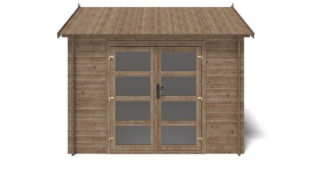 Caseta de jardín de madera 9 m2 - 3x3 m - 28 mm - impregnada