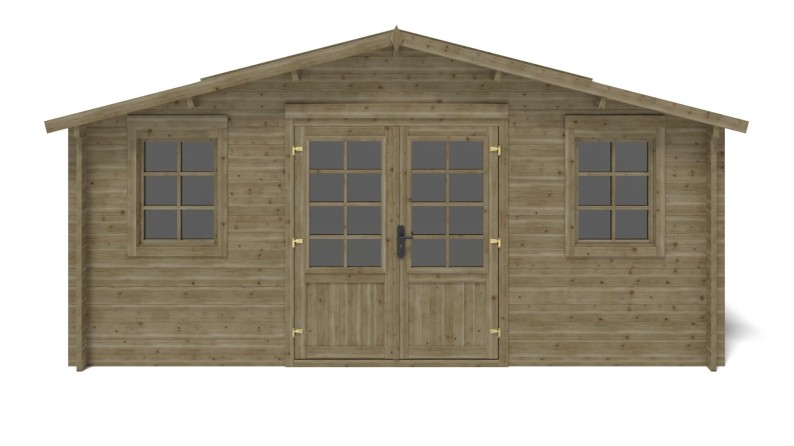 Caseta de jardín de madera 25 m2 - 5x5 m - 40 mm - impregnada