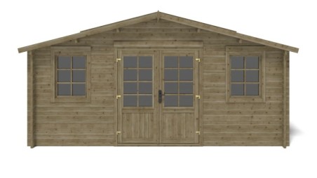 Caseta de jardín de madera 25 m2 - 5x5 m - 40 mm - impregnada