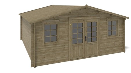 Caseta de jardín de madera 25 m2 - 5x5 m - 40 mm - impregnada