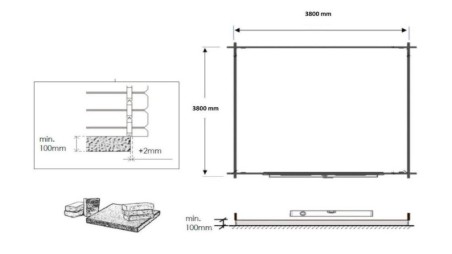 Caseta de jardín de madera 16 m2 - 4x4 m - 40 mm - impregnada