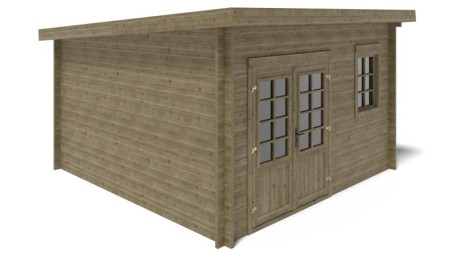 Caseta de jardín de madera 16 m2 - 4x4 m - 40 mm - impregnada