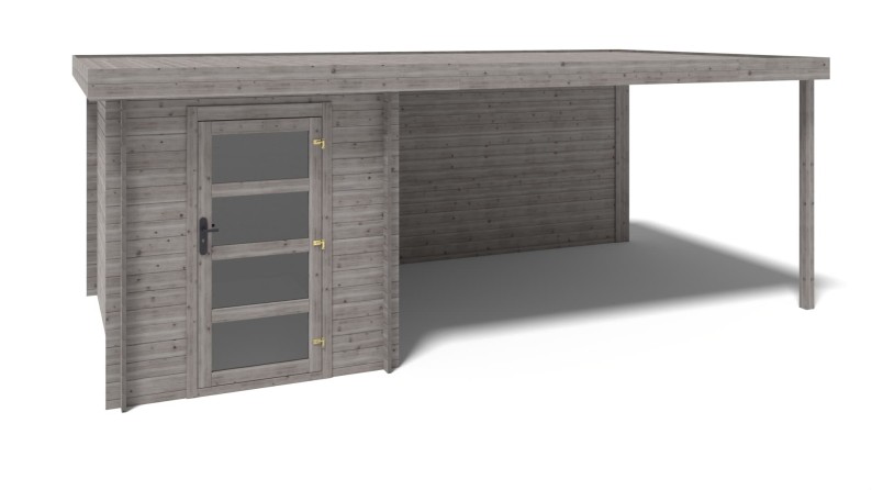 Caseta de jardín de madera 6 m2 - 5.84x3 m - 28 mm - impregnada