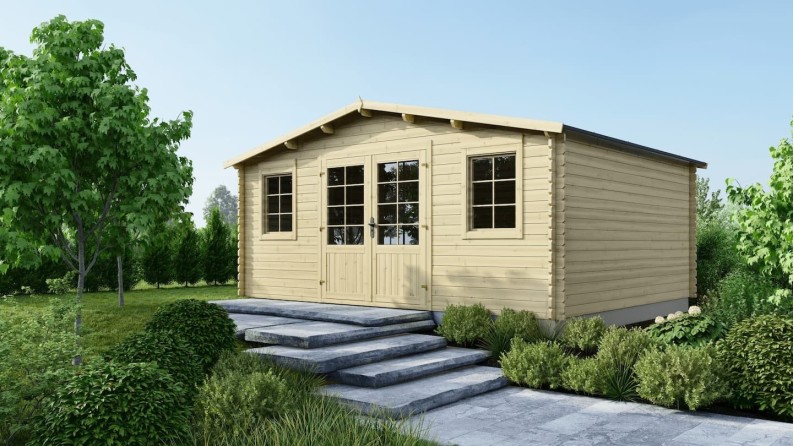 Caseta de jardín de madera 21.42 m2 - 5.1x4.2 m - 34 mm