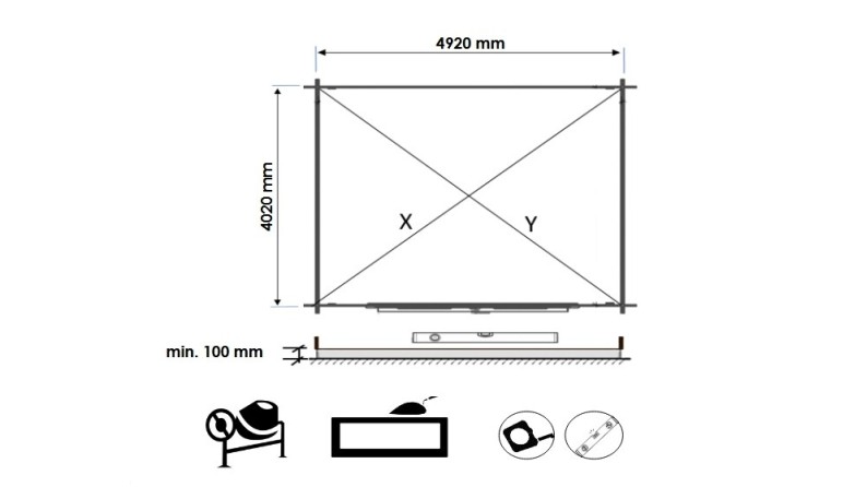 Caseta de jardín de madera 21.42 m2 - 5.1x4.2 m - 34 mm