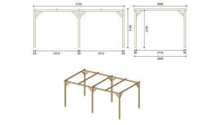 Cochera 3x5.1 m - 15.3 m2
