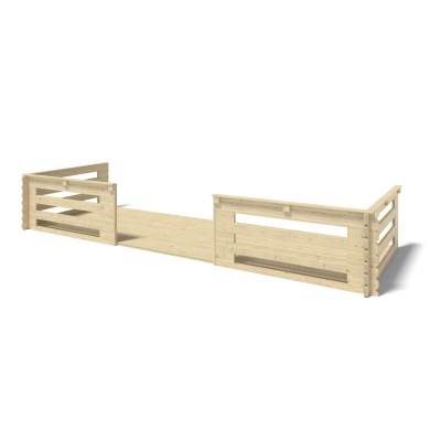 Terraza de jardín 6x2 m - Color natural