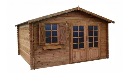 Caseta de jardín de madera 16 m2 - 4x4 m - 28 mm - impregnada
