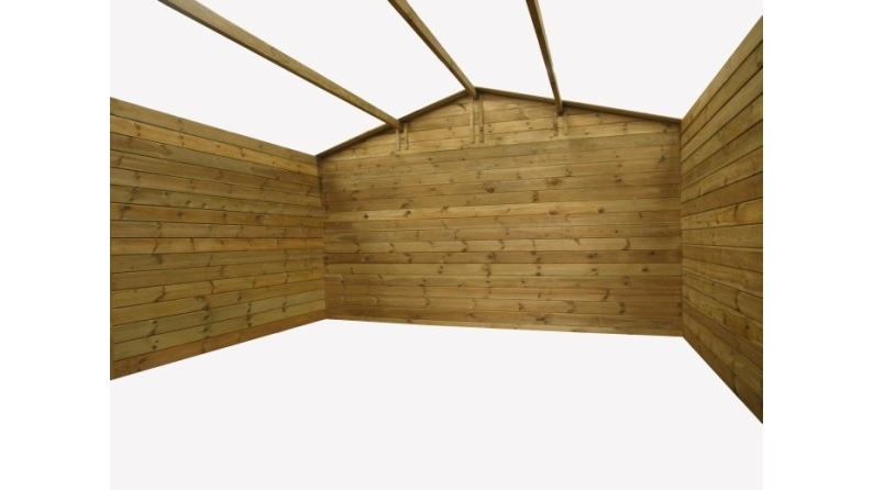 Caseta de jardín de madera 16 m2 - 4x4 m - 28 mm - impregnada