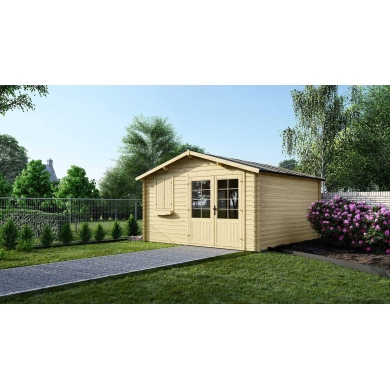 Caseta de jardín de madera 16 m2 - 4x4 m - 28 mm