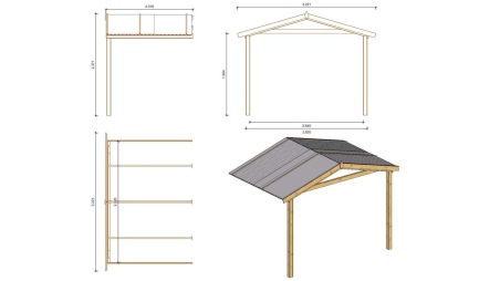 Caseta de jardín de madera-3x3 m - 15 m2 con terraza- Impregnada